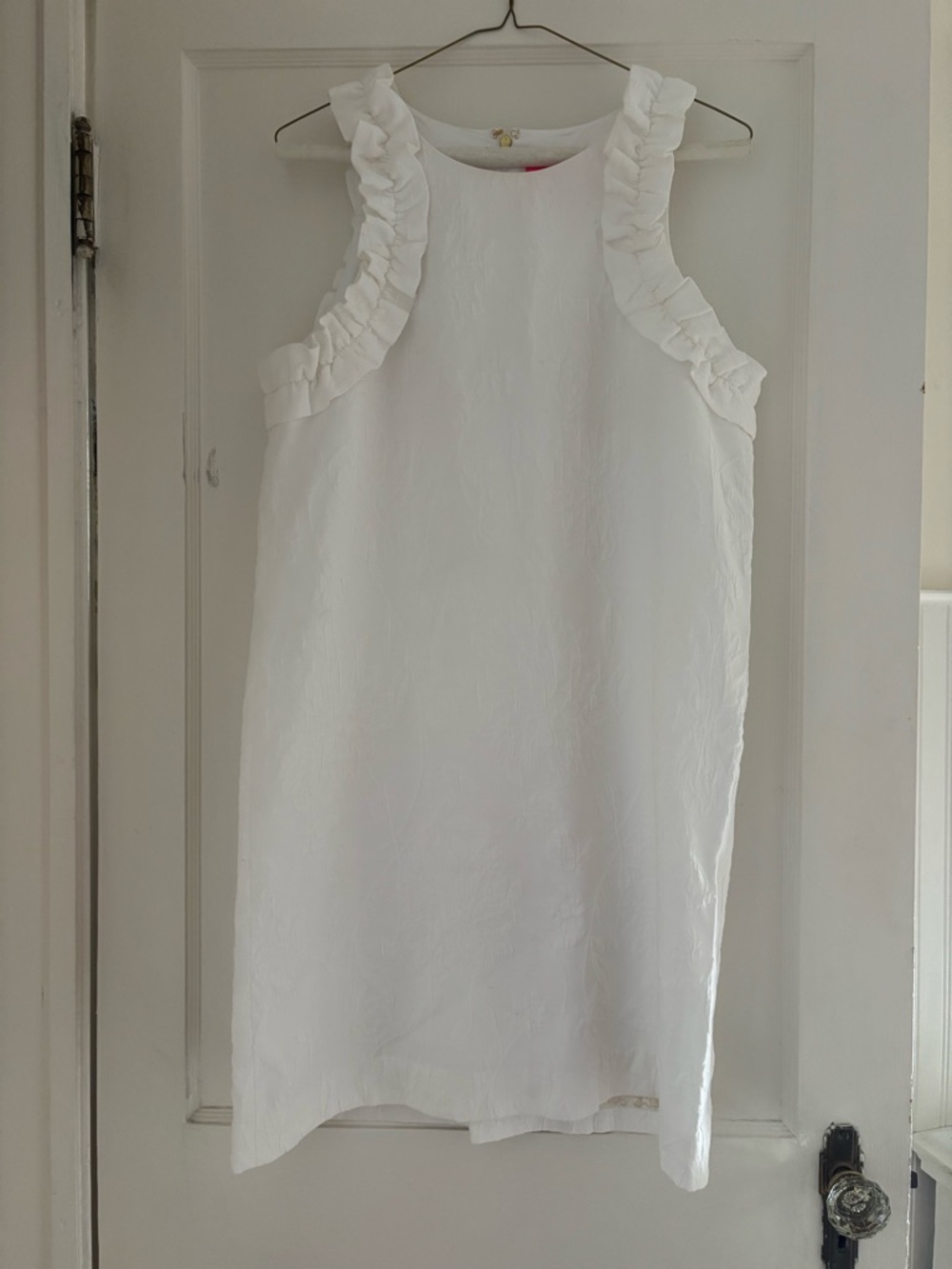 Lilly Pulitzer White Ruffle-Shoulder Mini Dress
